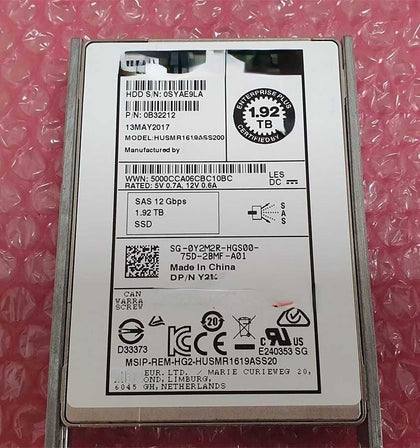 DELL Compellent 0Y2M2R Y2M2R 1.92T 2.5 SAS SSD 12Gb Hard Drives