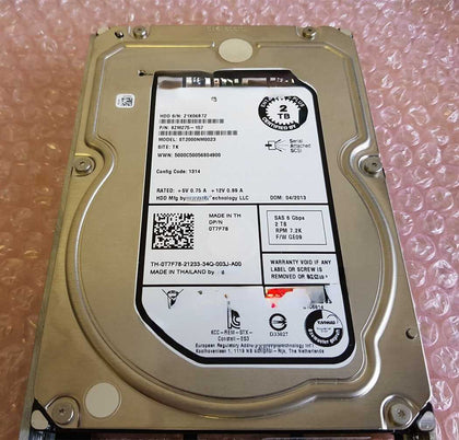DELL Compellent ST2000NM0023 0T7F78 2T 7.2K 3.5 SAS Hard Drives
