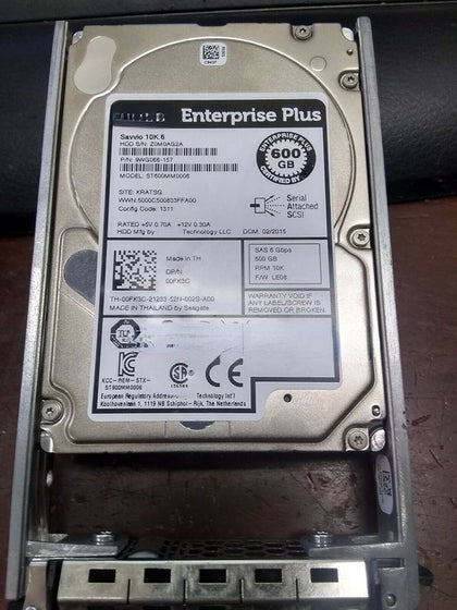 DELL EQ 600G 10K 2.5inch SAS 00FK3C ST600MM0006 Hard Drives