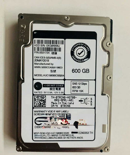 DELL HUC156060CSS204 0TRCN6 600G 15K 2.5 SAS 12GB Hard Drives