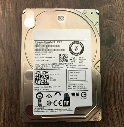 DELL R440 R540 R640 R740 Hard Drives 2T 7.2K 2.5inch SAS 12G