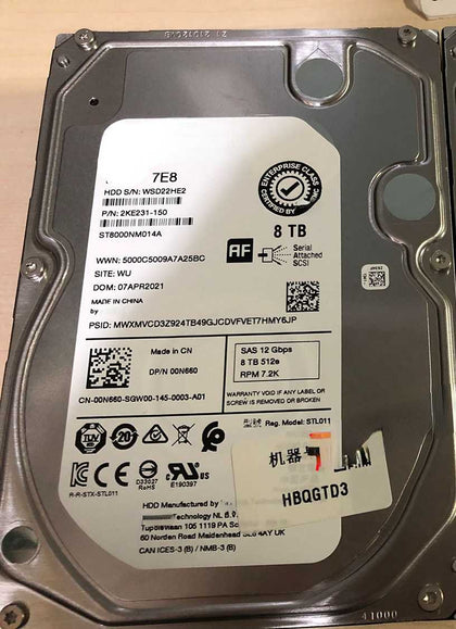 DELL R450 R550 R650 R750 R750xa 8T 7.2K 3.5inch SAS 12GB Hard Drives