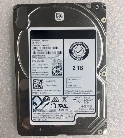 DELL R610 R620 R630 Hard Drives 2T SAS 7.2K 2.5inch 12Gb