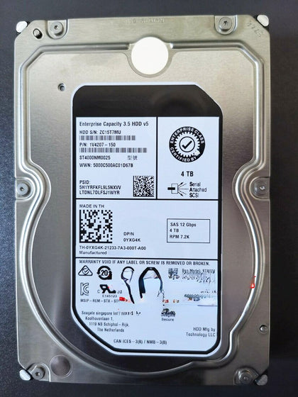 DELL R710 R720 R730 R740 Hard Drives 4T 7.2K 3.5 SAS 12Gb