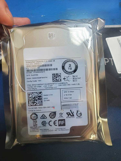 DELL R810 R820 R830 R840 Hard Drives 2T 7.2K 2.5inch SAS 12G