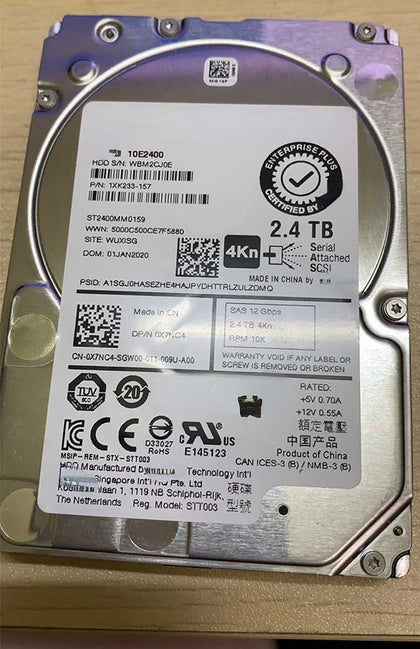 DELL SC2020 SC3020 SCV2080 2.4T 10K 2.5 SAS 12G Hard Drives ST2400MM0159