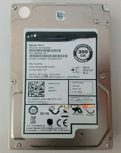 DELL SC4020 SC7020 SC8000 300G 15K 2.5inch SAS Hard Drives