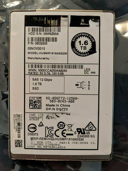 DELL SCV2000 SCV2020 SCV3020 1.6T 2.5 SAS SSD 12Gb Hard Drives