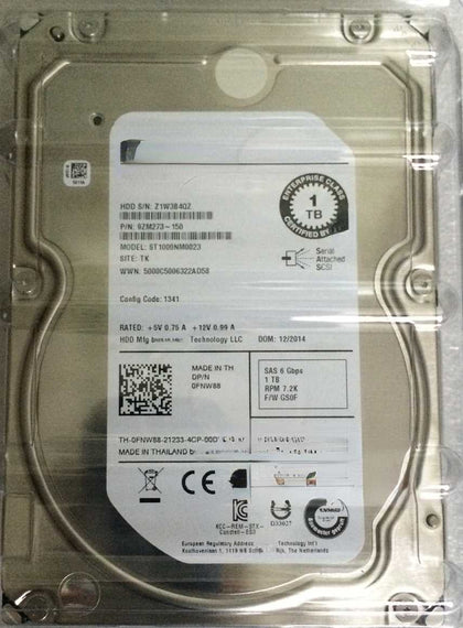 DELL ST1000NM0023 0FNW88 1T 7.2K 3.5inch SAS Hard Drives