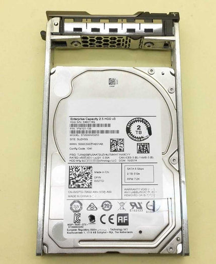 DELL ST2000NX0253 2T SATA 2.5inch 7.2K 128M Hard Drives