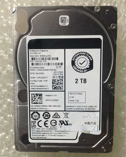 DELL ST2000NX0423 0VR92X 2T 7.2K 2.5inch SATA 128M Hard Drives