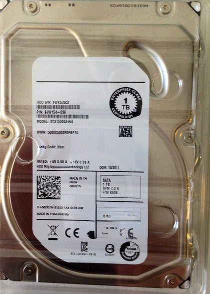 DELL ST31000524NS 08CGTN 1T 7.2K 3.5 SATA Hard Drives