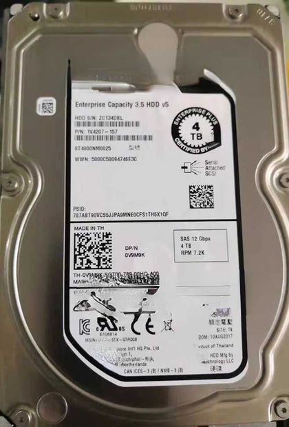 DELL ST4000NM0025 0V9M9K 4T 7.2K 3.5 SAS 12GB Hard Drives