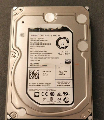 DELL ST6000NM0034 08D1V4 6T 7.2K 3.5 SAS 12GB Hard Drives