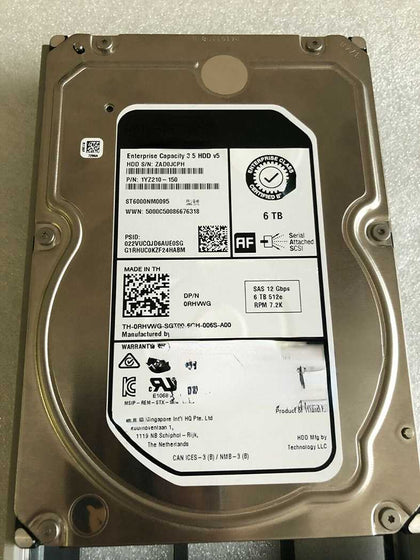 DELL ST6000NM0095 0RHVWG 6T 7.2K 3.5 SAS 12Gb 256M RHVWG Hard Drives