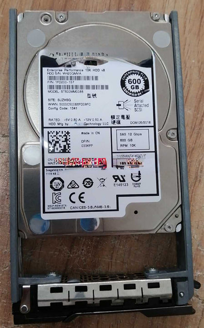 DELL ST600MM0088 033KFP 600G 10K 2.5 SAS 12Gb Hard Drives