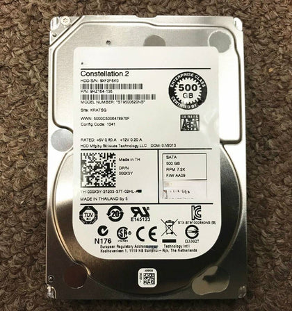 DELL ST9500620NS 000X3Y 500G 7.2K 2.5 SATA Hard Drives