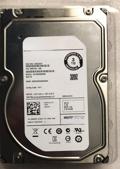 DELL T5610 T7610 T7600 Hard Drives 3T 7.2K 3.5inch SATA 64M