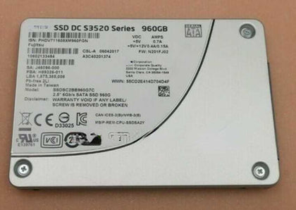 DL360 DL380 DL388 DL580 G7 G8 G9 Solid State Hard Drives 960G 2.5inch SATA SSD