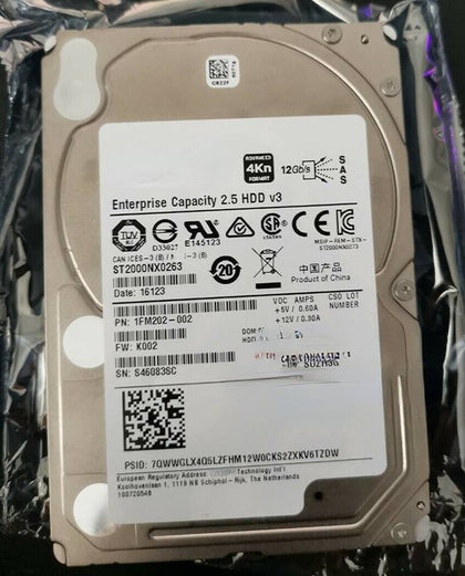 DL360 G7 G8 G9 DL380 G7 G8 G9 Hard Drives 2T 7.2K 2.5 SAS