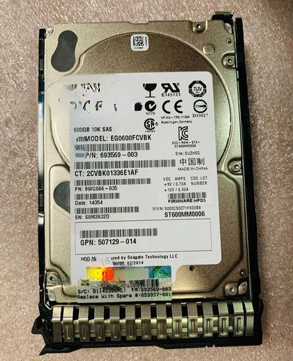 DL380p DL388P DL388 G8 G9 600G 10K 2.5 SAS Hard Drives