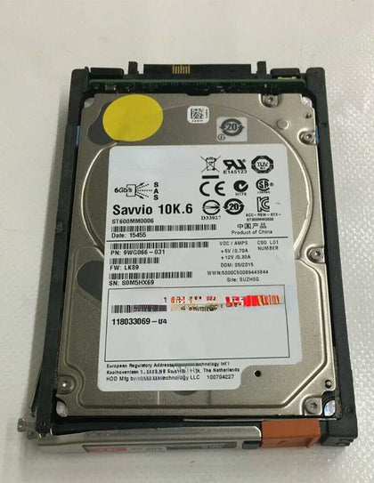 EMC 005050214 V3-2S10-600 600G 10K 2.5 SAS VNX5200 Hard Drives