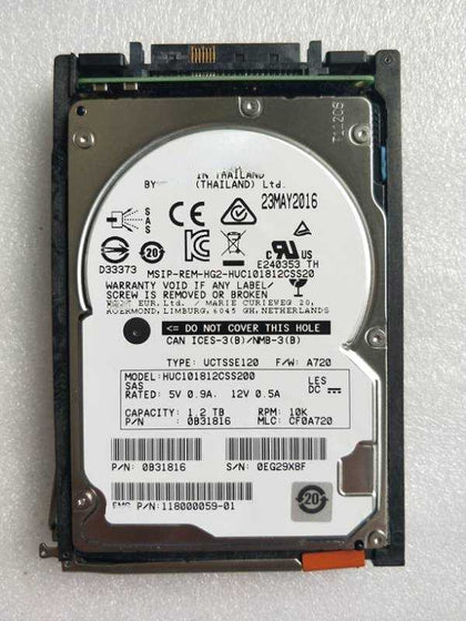 EMC 005051470 V4-2S10-012 1.2T 10K 2.5 SAS VNX7600/8800 Hard Drives