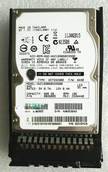 02310YCR 600G 10K 2.5 SAS RH2288 RH288H V3 V2 Hard Drives