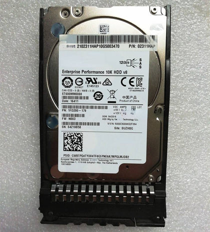 02311HAP 600G 10K SAS 2.5inch 12G RH5885 RH2288H V3 Hard Drives
