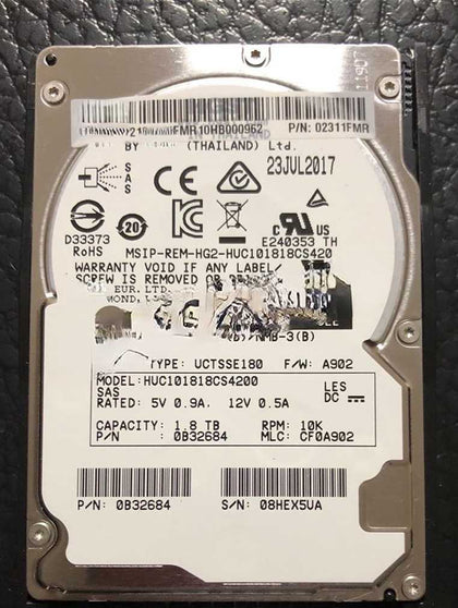 CH140L V3 CH121L V3 CH222 V3 Hard Drives 1.8T 10K 2.5 SAS