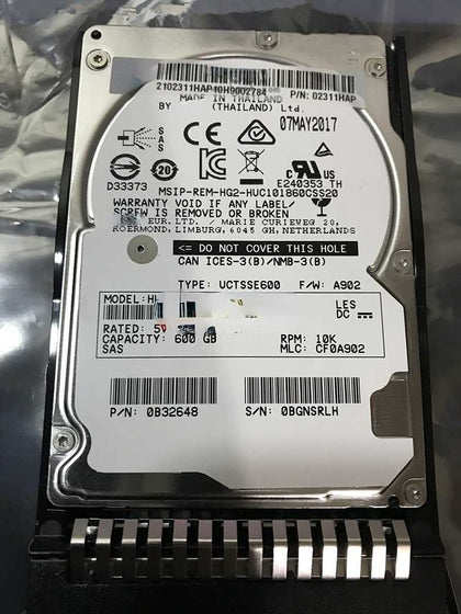 RH2288H RH2488 RH1288H V5 Hard Drives 600G 10K 2.5 SAS 12gb