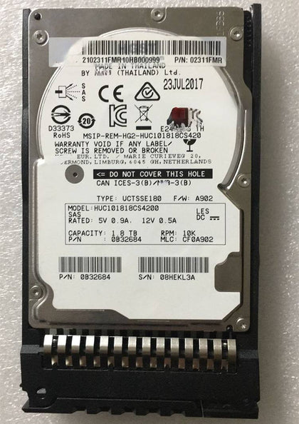 RH5885 V2 RH2285 RH5885H V3 Hard Drives 1.8T 10K 2.5inch SAS