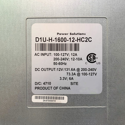 Tecal E6000 Power Supply MuRata D1U-H-1600-12-HC2C