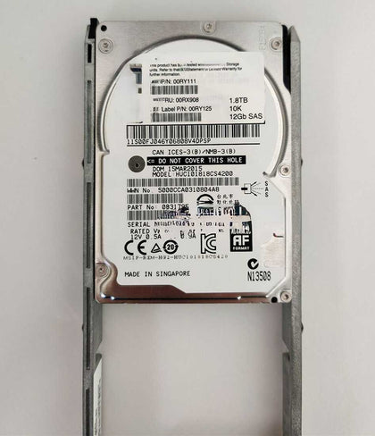 IBM 00RX908 00RY111 00WY600 1.8T 10K 2.5 SAS V7000 Gen2 Hard Drives