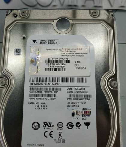 IBM 00Y2475 00Y2426 4T 7.2K 3.5inch SAS V3500 V3700 Hard Drives