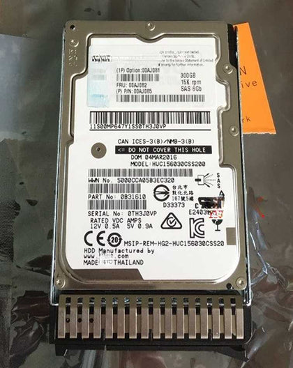 IBM 300G 15K SAS 2.5 6G 00AJ081 00AJ082 G3HS X6 M5 Hard Drives