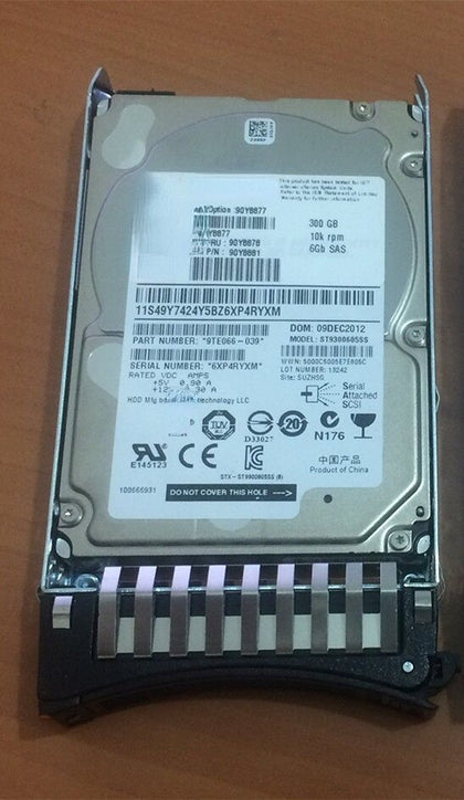 IBM 90Y8877 90Y8878 300G 10K 2.5 SAS M3 M4 X5 Hard Drives