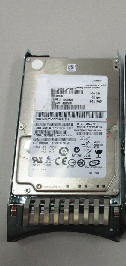 IBM X3500M2 X3500M3 X3500M4 Hard Drives 300G 10K 2.5 SAS