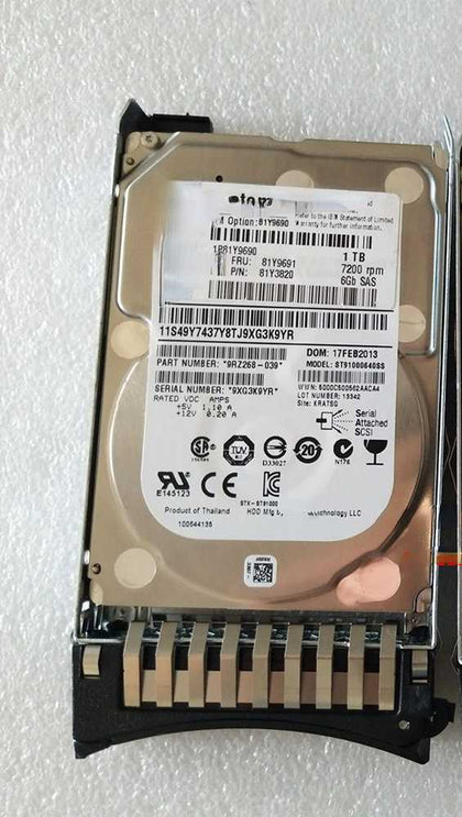 IBM X3650 M2 X3650 M3 X3650 M4 1T 7.2K 2.5inch SAS Hard Drives