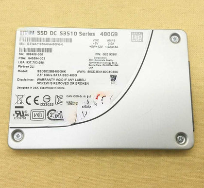 IBM X3650 M5 X3550 M5 X3500M5 Solid State Hard Drives 480G 2.5 SATA SSD