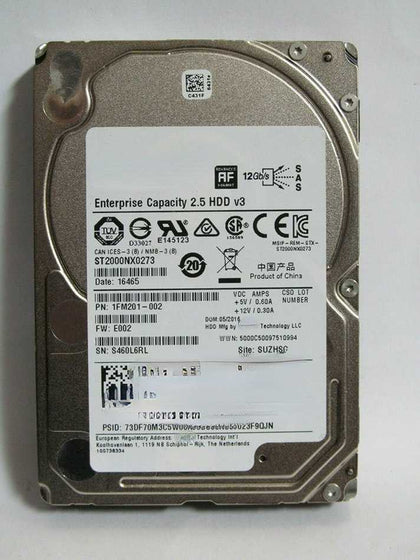 IBM X3850 X5 X3850 X6 X3950 X5 Hard Drives 2T 7.2K 2.5 SAS 12GB