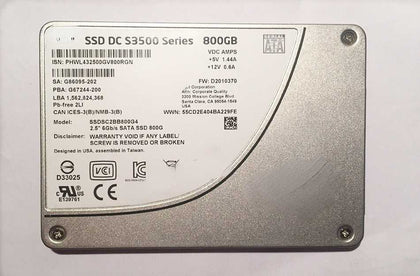 IBM X3850 X5 X3850 X6 X3950X6 Solid State Hard Drives 800G 2.5 SATA SSD