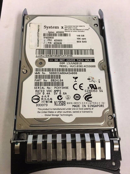 IBM X3850X5 X3950X5 X3690X5 Hard Drives 146G 10K 2.5inch SAS