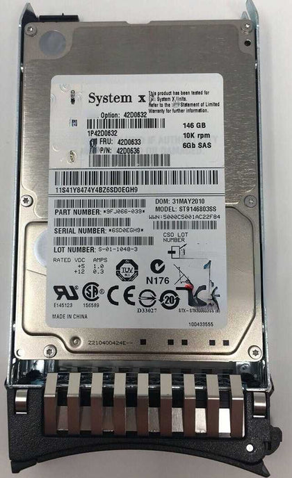 IBM x3650 M3 M4 x3400 M3 x3550 M3 146G 10K 2.5 SAS Hard Drives