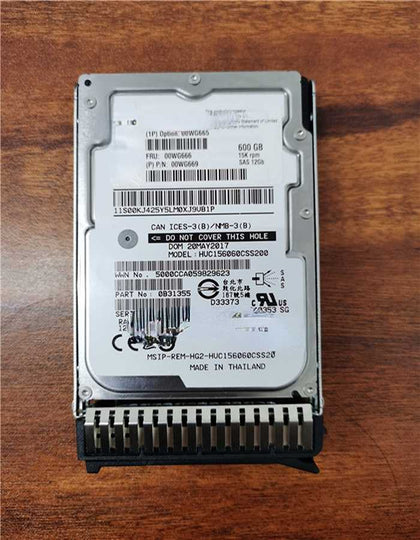 IBMLenovo 00WG665 00WG666 00WG669 600G 15K 2.5inch SAS 12GB Hard Drives