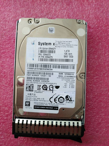 Lenovo 00NA272 1.8T 10K 2.5 SAS 12GB X3650 X3550 X3500 M5 Hard Drives