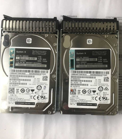 Lenovo 00NA491 00NA492 1T SAS 7.2K 2.5inch 12Gb M5 X6 Hard Drives