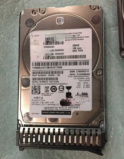 Lenovo 00WG686 300G 10K 2.5 SAS 12Gb X3550M5 X3850X6 Hard Drives