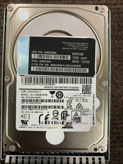 Lenovo 00WG690 00WG691 600G 10K 2.5inch SAS 12Gb Hard Drives