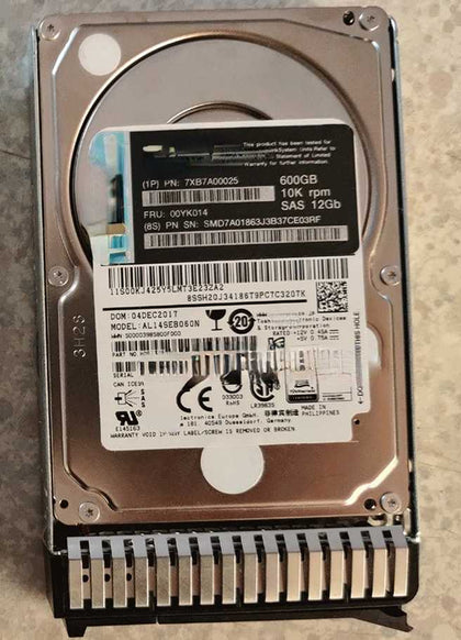 Lenovo 00YK014 600G 10K 2.5 SAS 12G SR650 SR850 SR590 Hard Drives